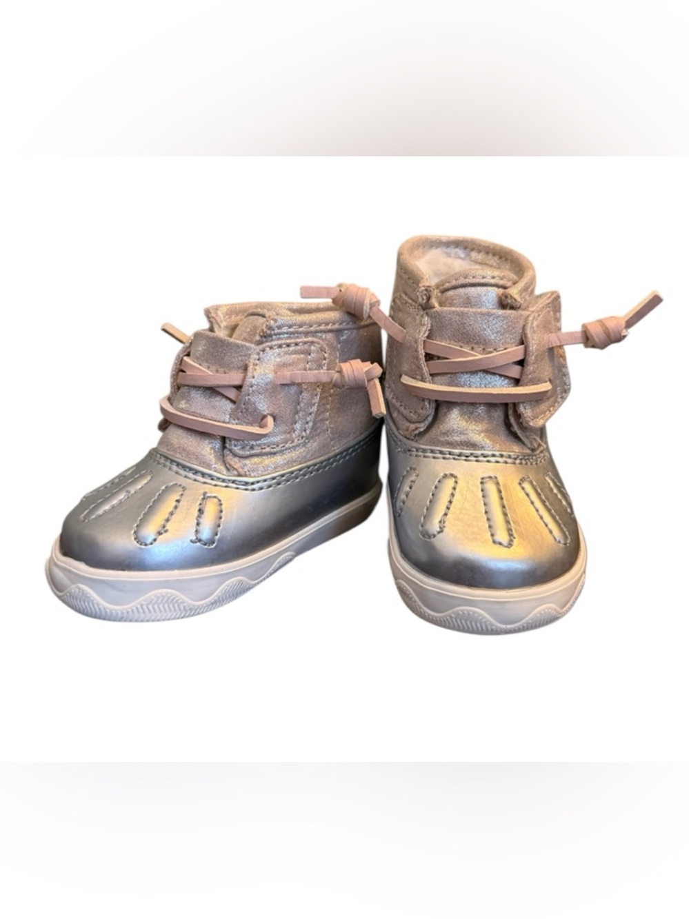 Sperry Icestorm Crib Blush/Silver Girls Boots 
Size: 1M